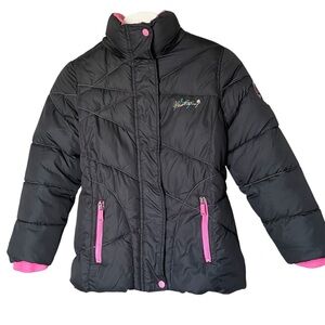Weatherproof Girls Black and Pink Puffer Winter Jacket